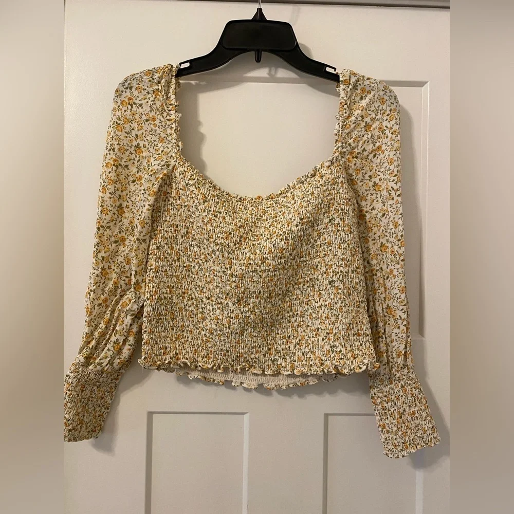 Reformation Pinto Blouse Yellow Floral